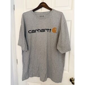 Carhartt Men's Loose Fit Short Sleeve T-Shirt XL Gray w/ logo 90% Cotton